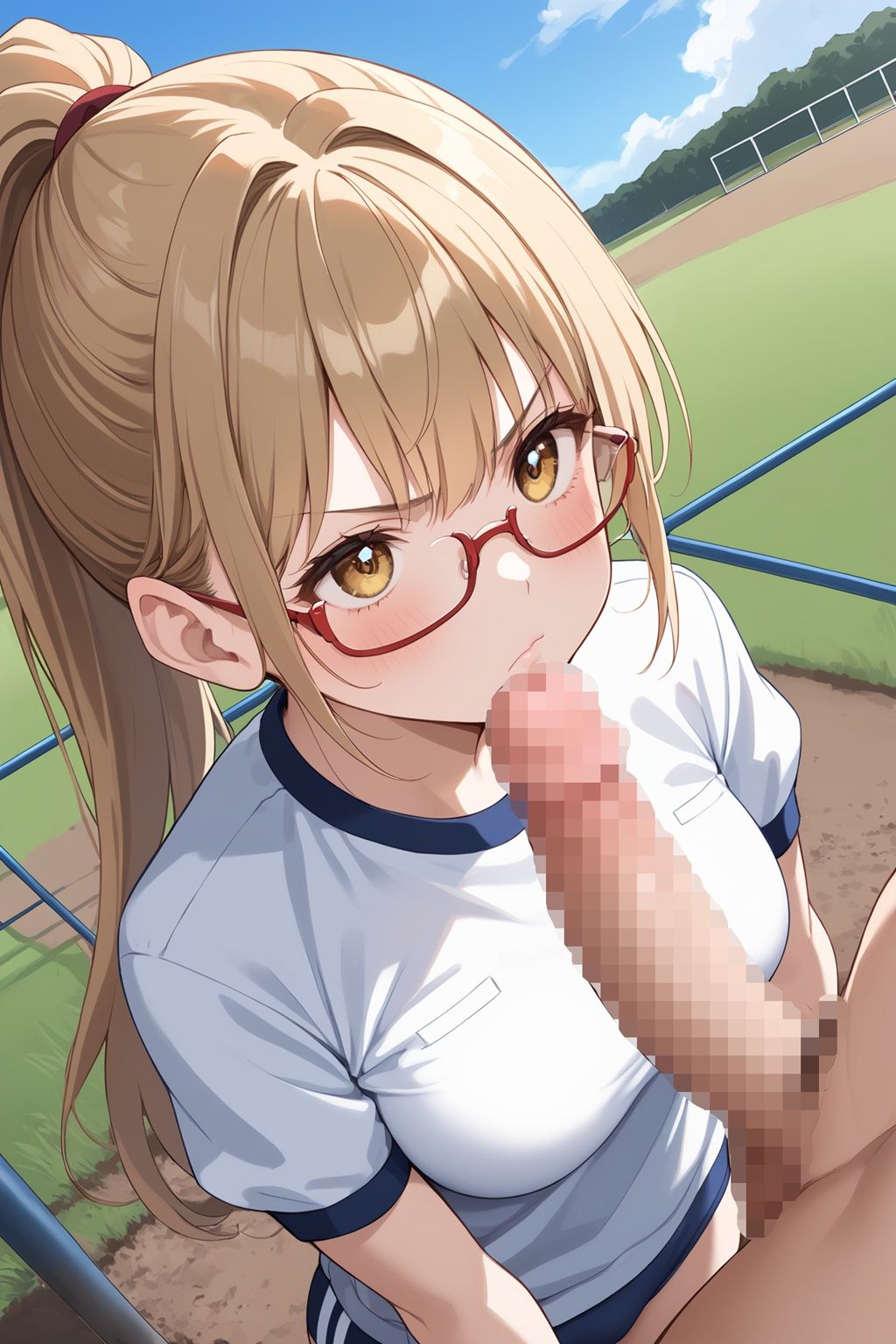 私立吹痴学園性活日記 -金髪メガネちゃん フェラチオ編- サンプル7