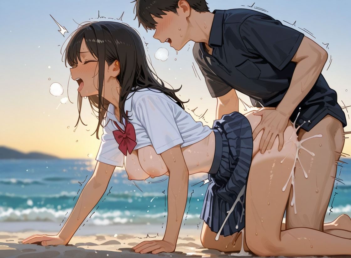 浜辺と褐色娘 画像3