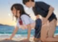 浜辺と褐色娘