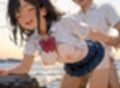 浜辺と褐色娘