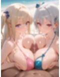 巨乳水着女子とハーレムエッチ