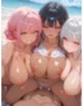 巨乳水着女子とハーレムエッチ2
