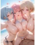 巨乳水着女子とハーレムエッチ3