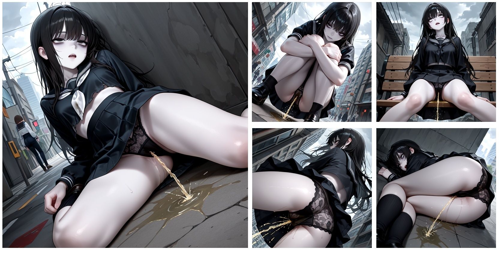 崩壊した街で所構わず放尿する無害なゾンビをひたすら眺めるCG集 画像6