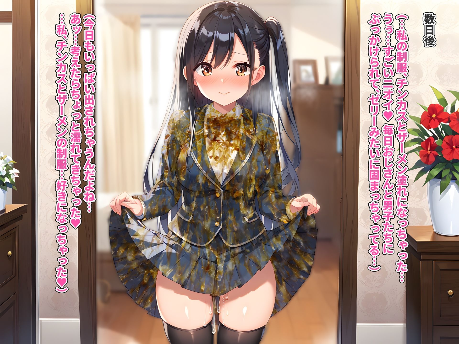 ブレザー制服ぶっかけ無洗浄4