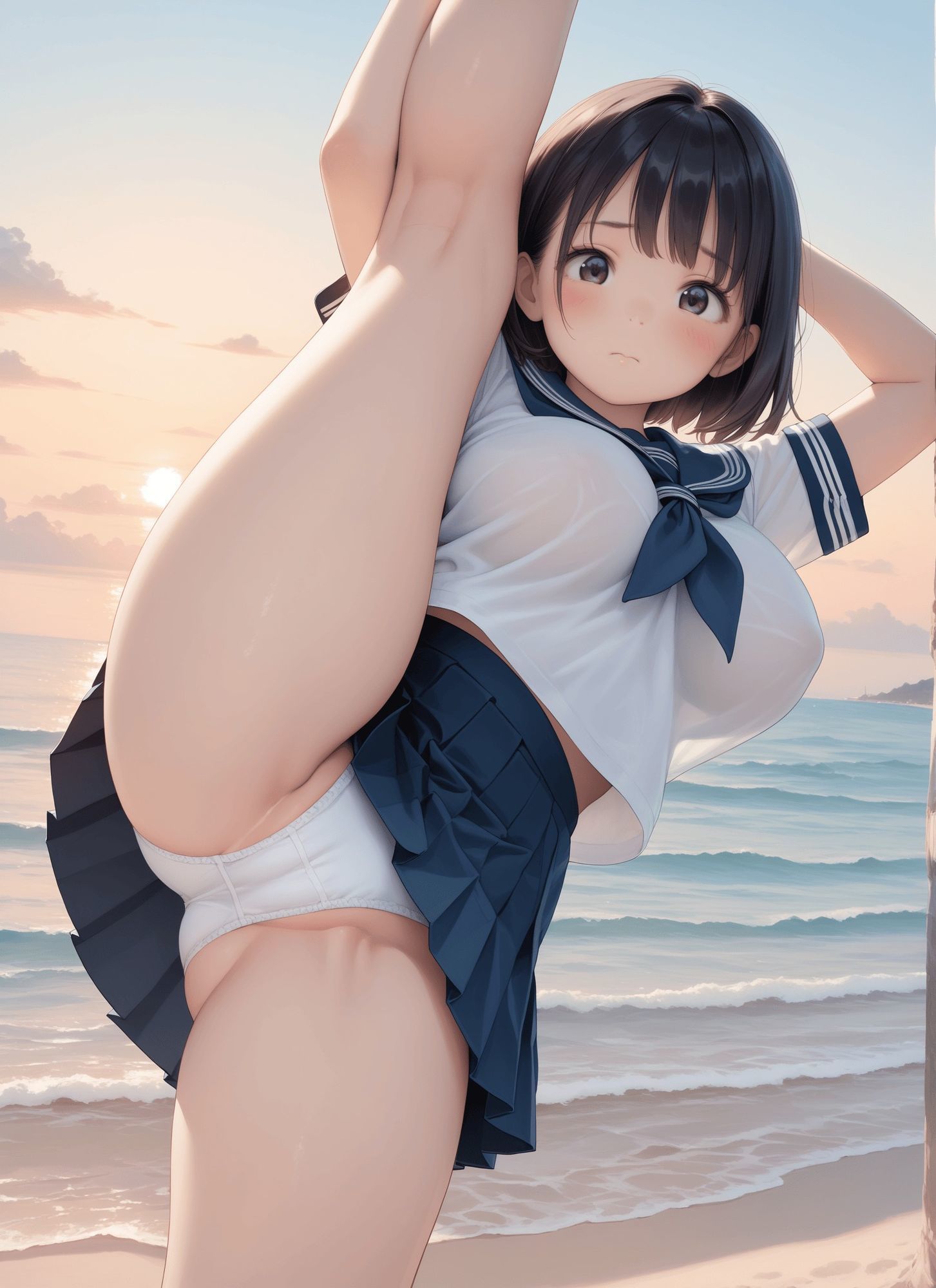 見上げた仲良し姉妹パンツ・見上げたセーラー純白綿パンツ・見上げたテニス女子パンツ サンプル4