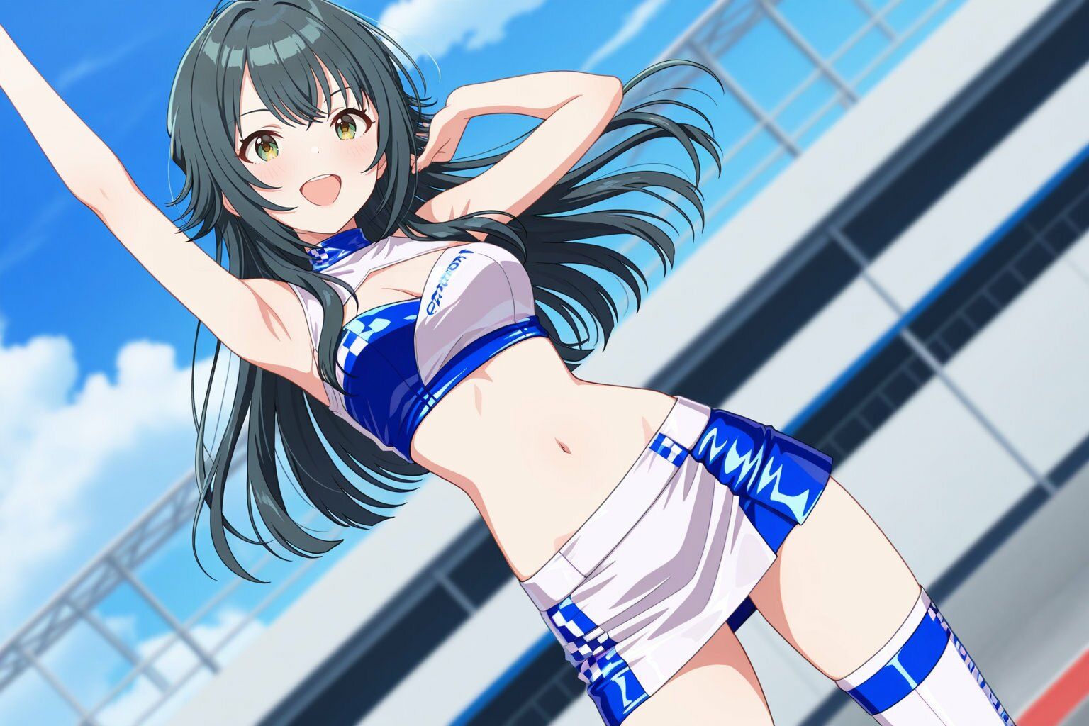 月村●毬  レースクイーン姿でキモおじ強●種付け サンプル1
