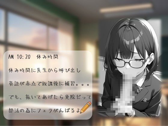 私立吹痴学園性活日記 -紺髪メガネちゃん フェラチオ編- サンプル4