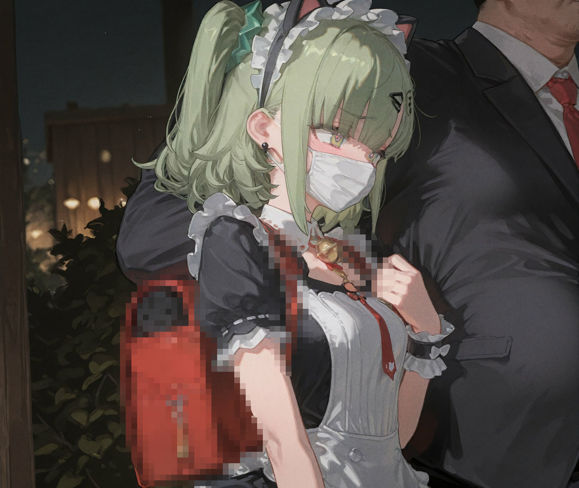 【CG489枚+動画11本】「公衆便所×メイド服」資金難の妄想天使がオジサンの肉便器に。マスク越しフェラから始まる発情ドM覚醒 画像2