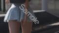 一ノ瀬廻里・私服登校日の通学途中の駅の階段でスカート内逆さ撮り盗撮の被害に遭う:PV03（ムラサキ色のサテン地大人びたパンティ）