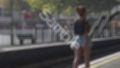 一ノ瀬廻里・私服登校日の通学途中の駅の階段でスカート内逆さ撮り盗撮の被害に遭う:PV03（ムラサキ色のサテン地大人びたパンティ）