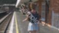 一ノ瀬廻里・私服登校日の通学途中の駅の階段でスカート内逆さ撮り盗撮の被害に遭う:PV03（ムラサキ色のサテン地大人びたパンティ）