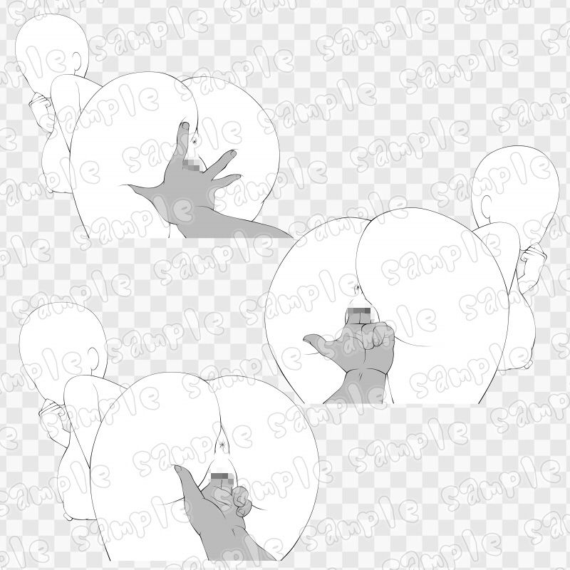 線画素材集［手］69 サンプル1