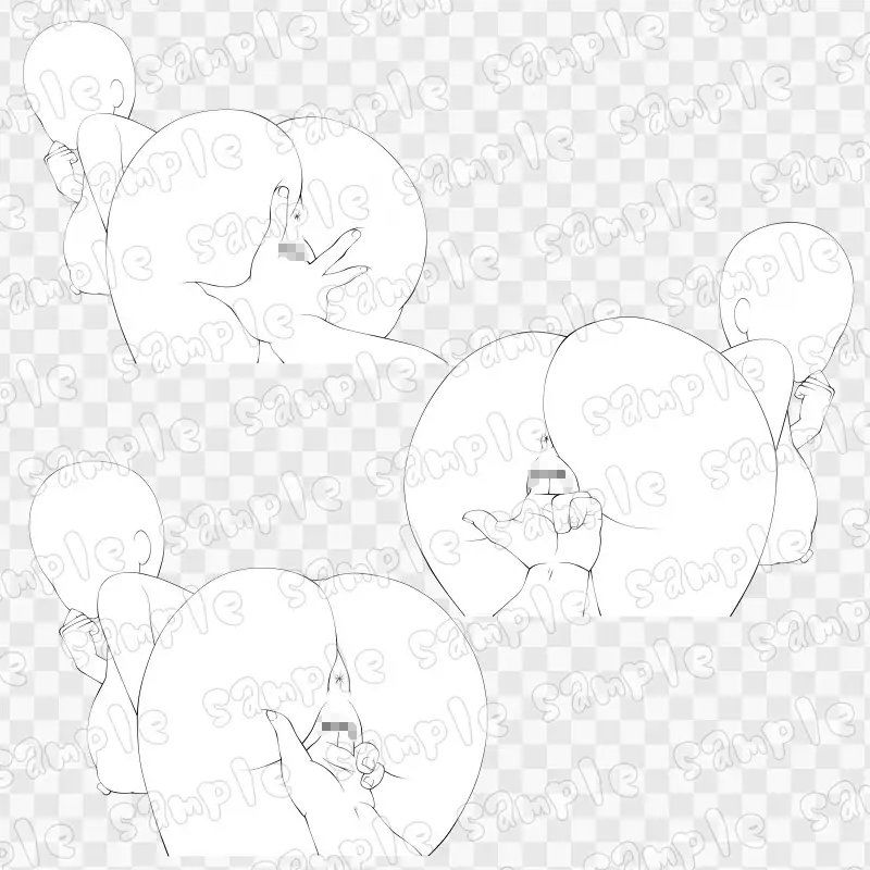 線画素材集［手］69 サンプル2