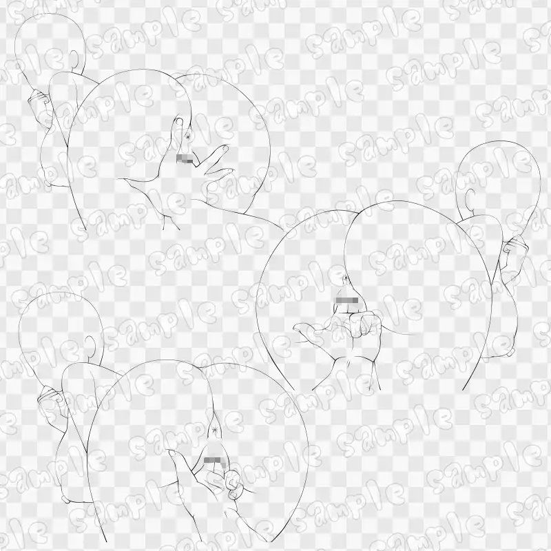 線画素材集［手］69 サンプル3