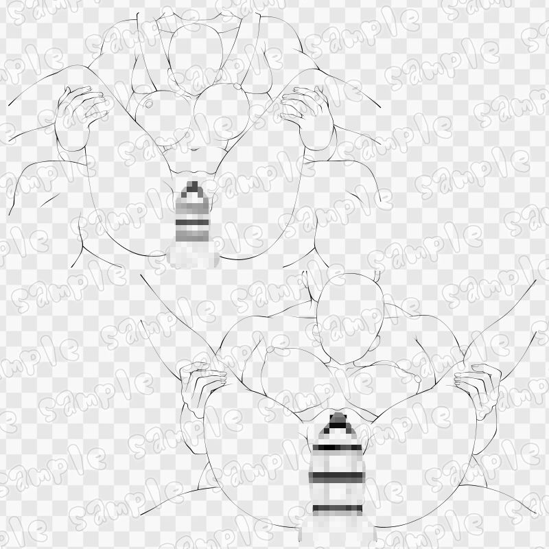 線画素材集［手］72 サンプル3