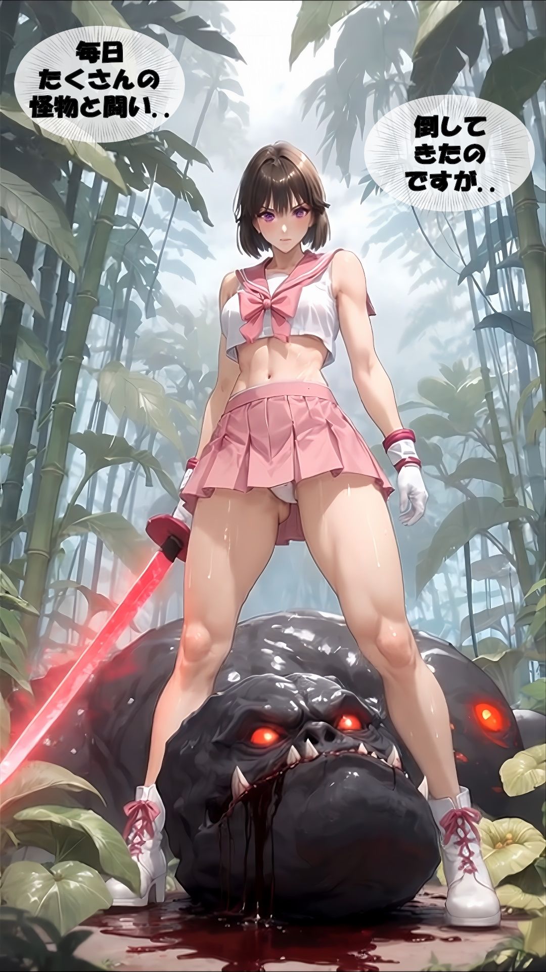 【スマホアニメ動画31分】人妻Sayaの変態日記/セーラー剣士/拷問出産生贄寄生編 画像2