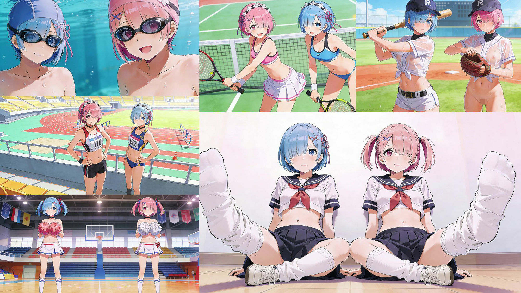 とりあえず自分のおかずの為に、作ったイラストまとめてみました。  レムラム編  レベル3 画像1