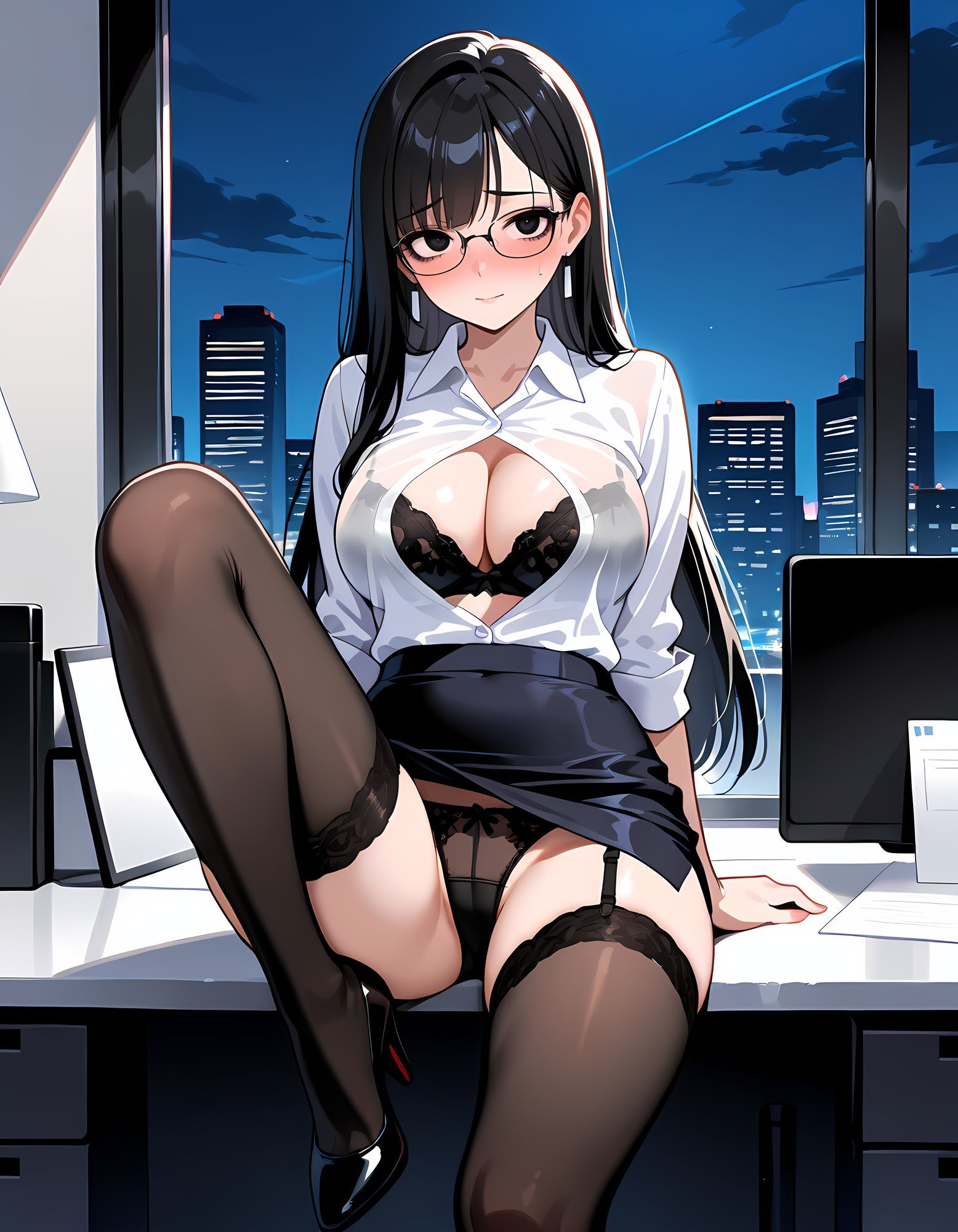 黒ストOLの禁断妄想 〜視線を感じて疼きだす股間〜 画像1