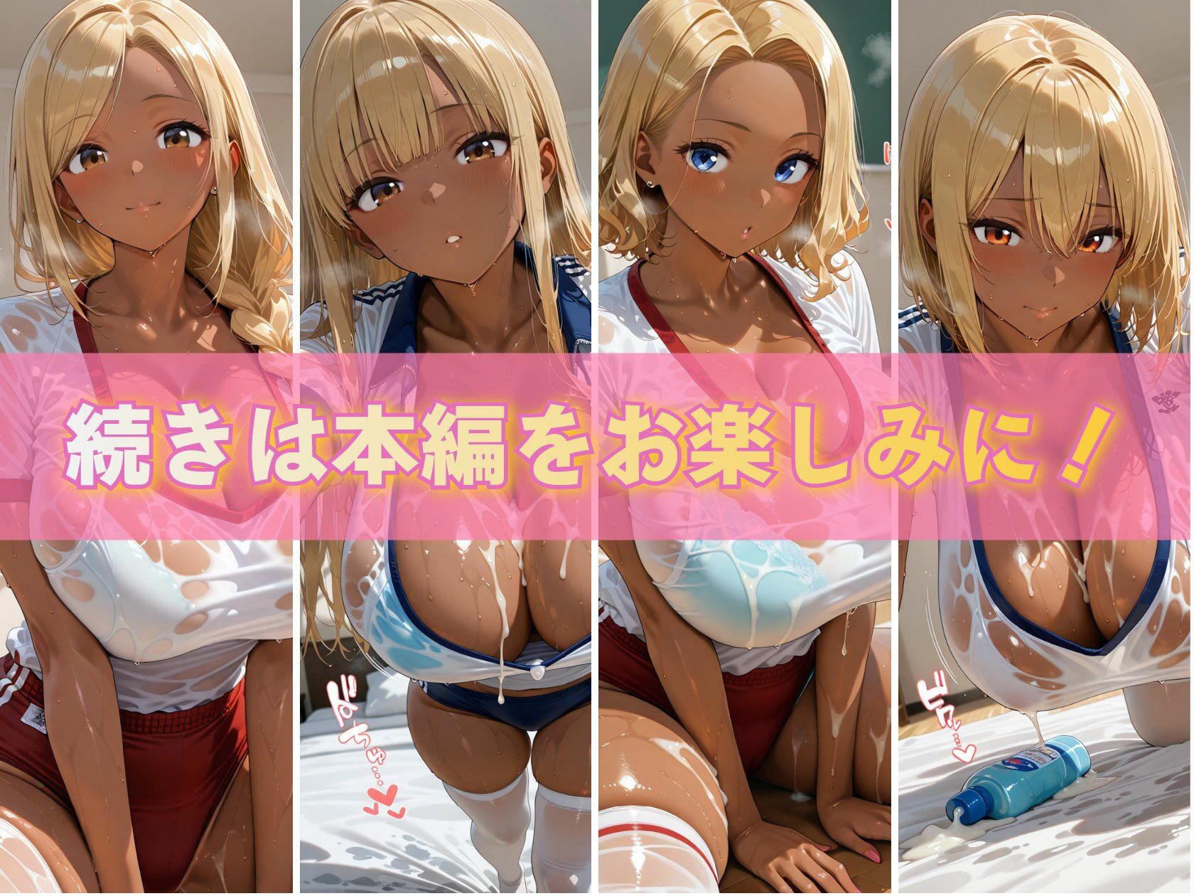 谷間ぷにぷに 金髪黒ギャル体操服ブルマ ぬるぬる絶頂パーティー 画像10