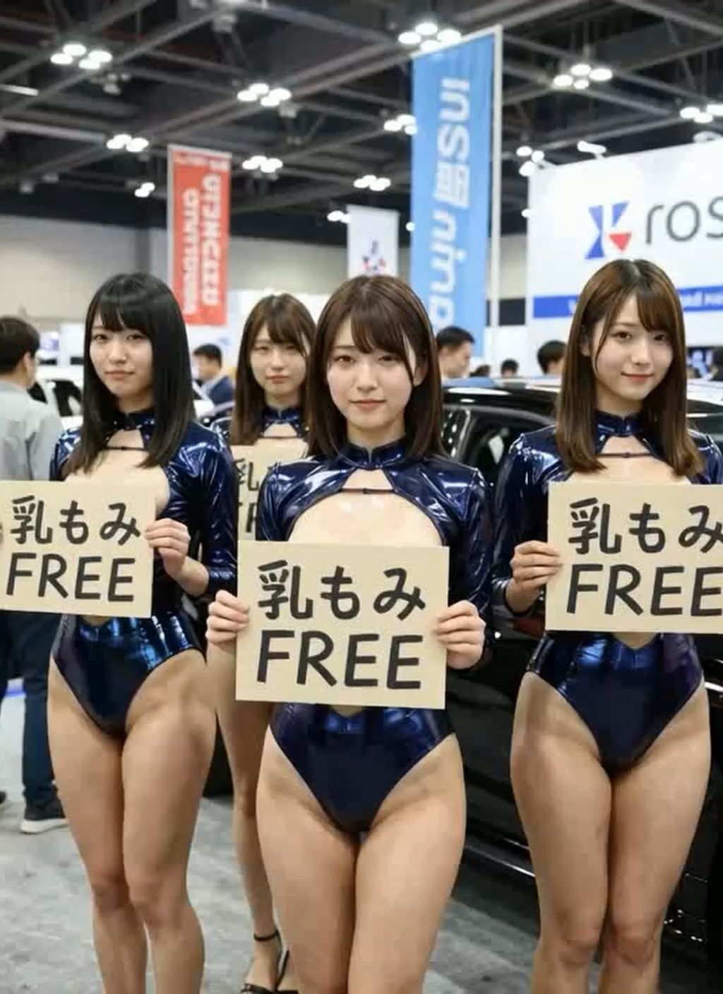 【動画】乳もみFREEモーターショー！ハイレグ美巨乳キャンギャル150人超を指名して揉み放題 画像1