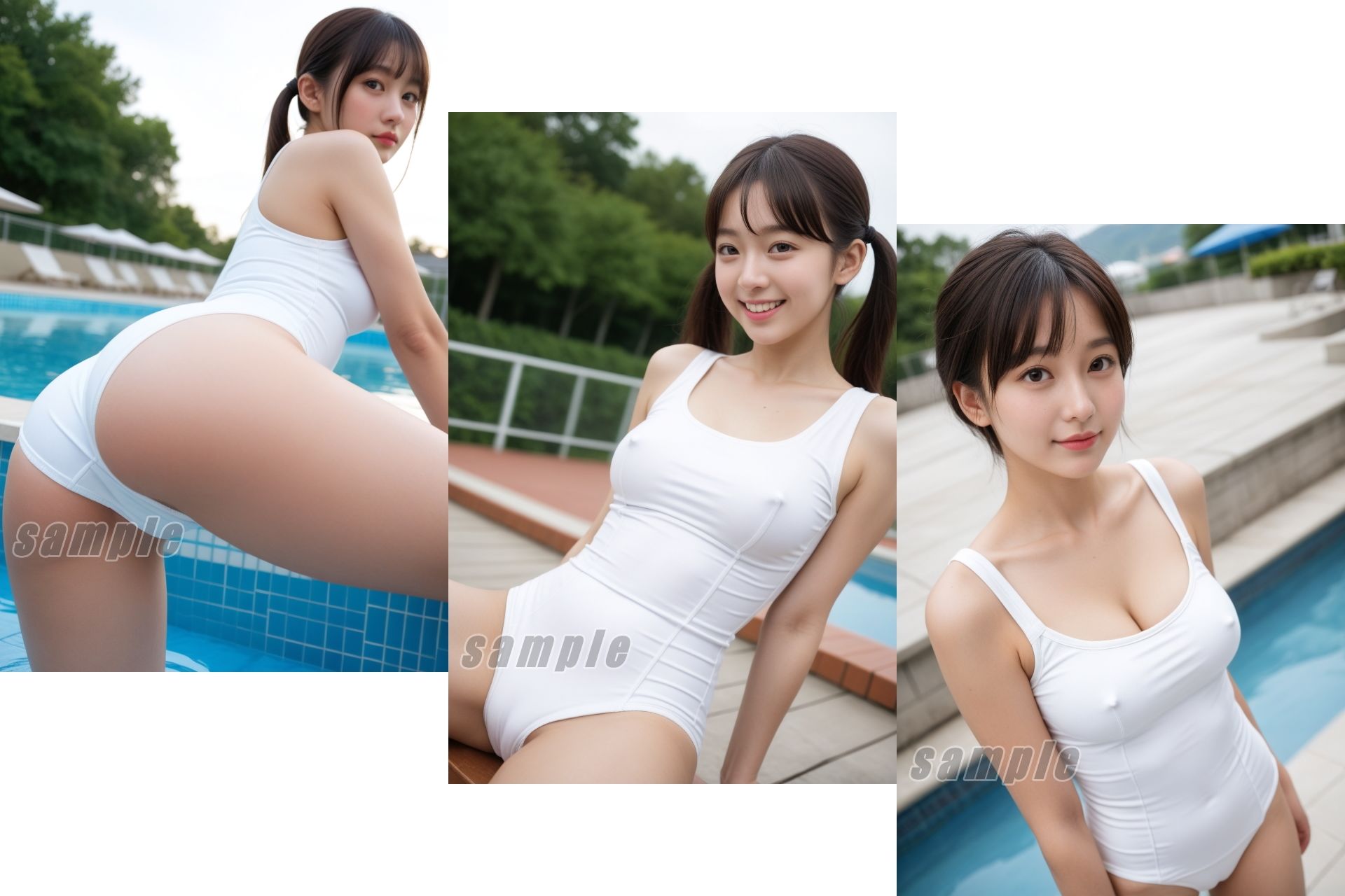 アイドルにスク水着せてみた。白スクール水着・プール編 vol.1 画像4