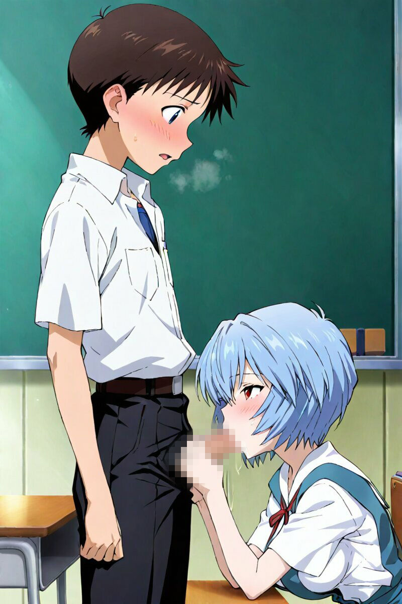 サクッとシリーズ！ 巨乳綾波〇イと碇シ〇ジ 教室制服編 キス フェラ イラマチオ 正常位 バック 座位 駅弁 合計333枚 画像1