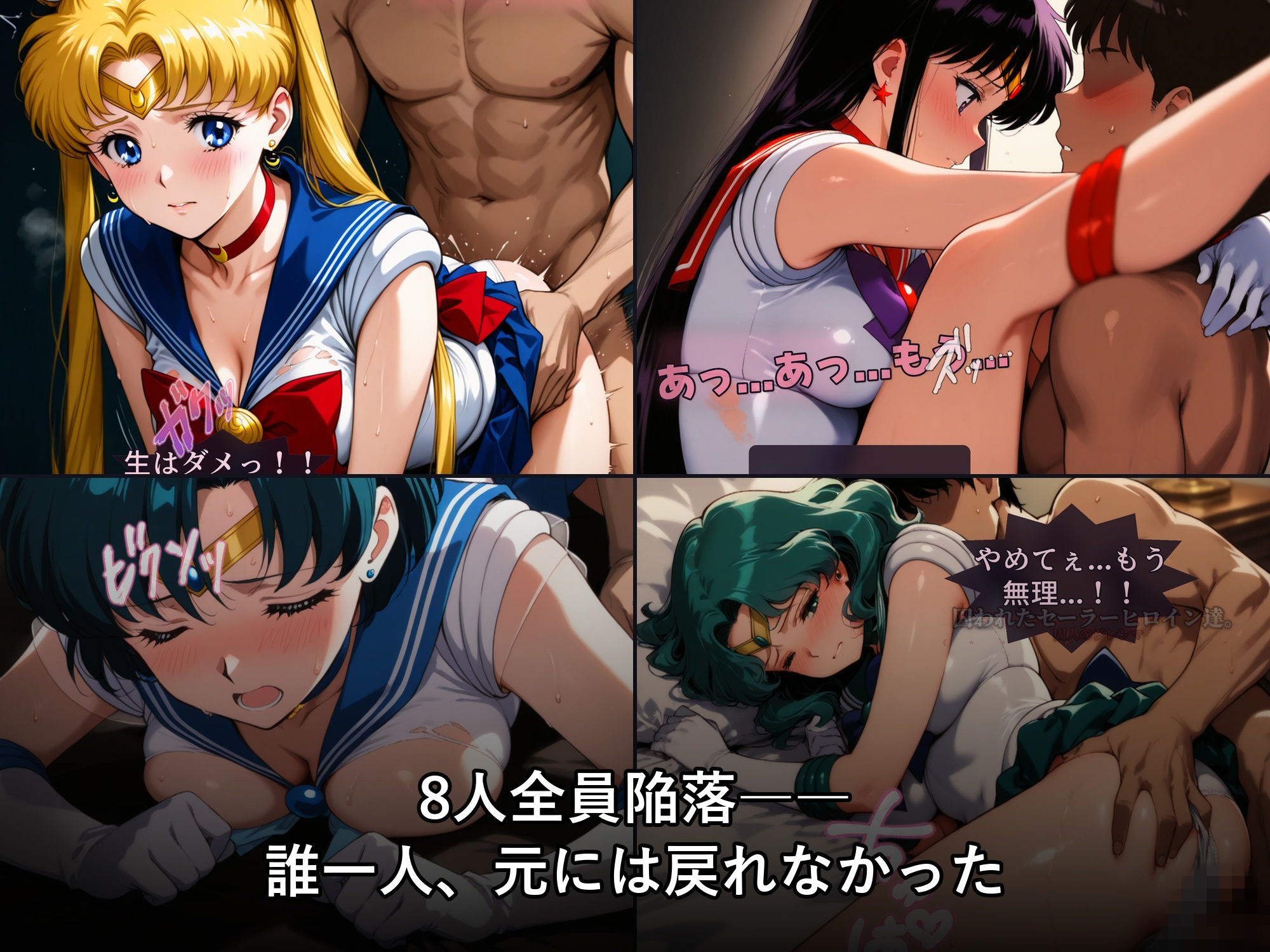 【無料エロ漫画】d_742360 囚われたセーラーヒロイン達。囚人のジレンマ 「仲間を救うには、自分の体を差し出すしかなかった――」(あざす感謝法人)