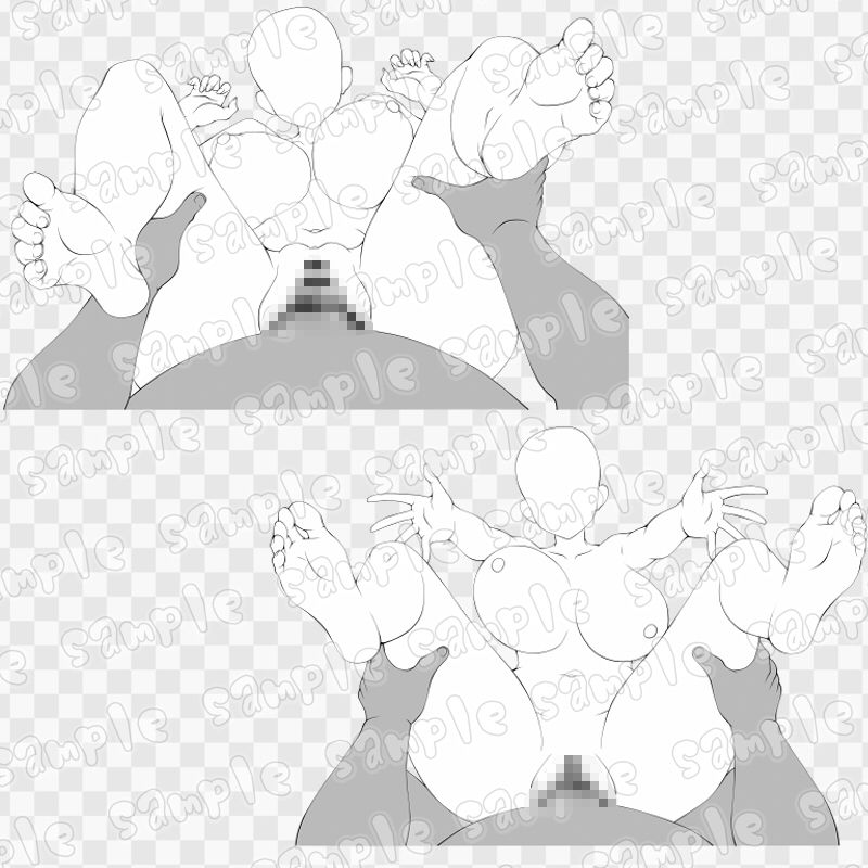 線画素材集［手］84 サンプル1