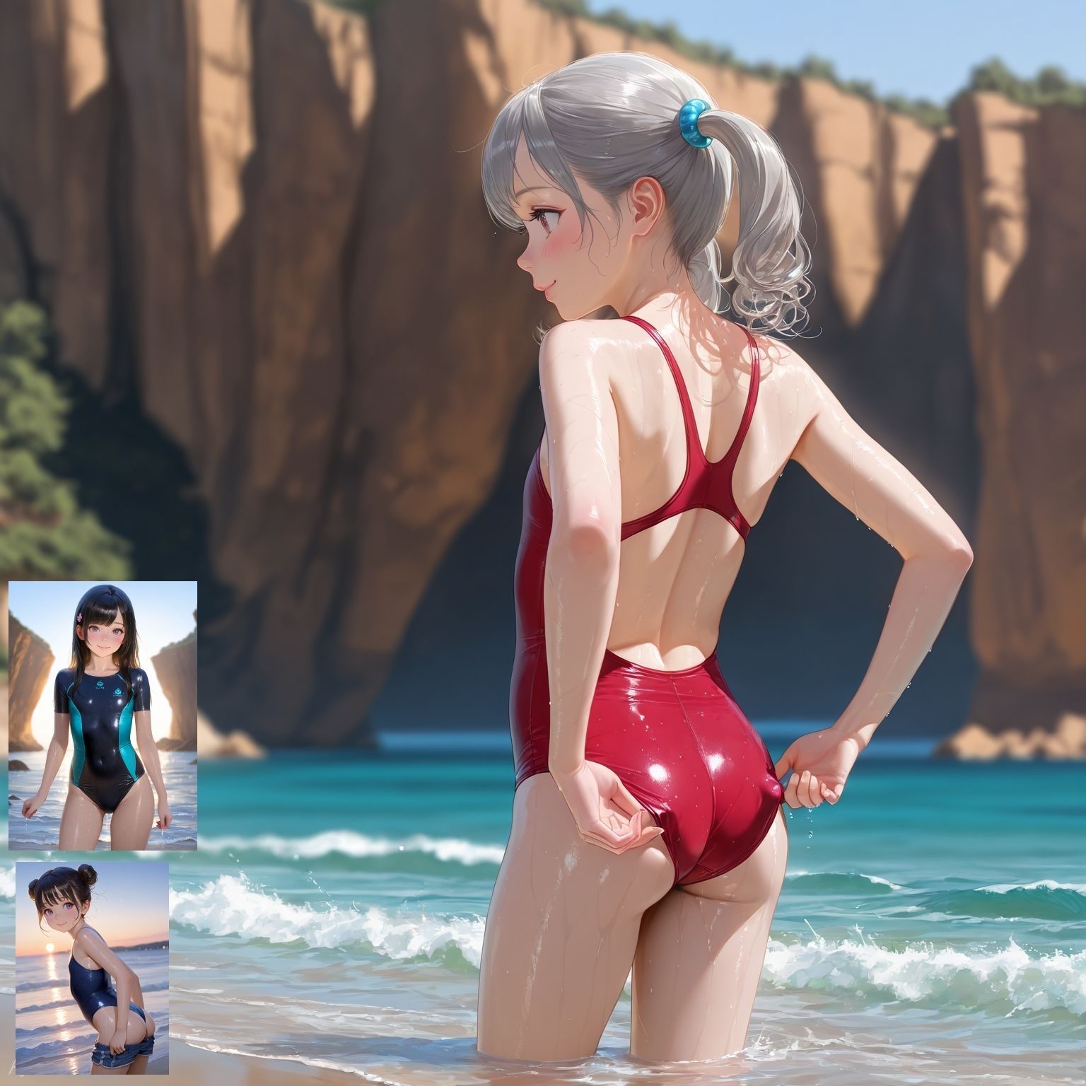 ちっぱい美少女だらけの孤島に視姦旅行してきた(2) -視姦のみ許された僕にちっぱい美少女はオナニー魅せ付けをする-4