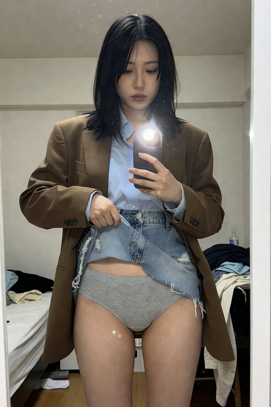 【スマホ流出風】彼女のフォルダに眠る「秘密の自撮り」暴露ファイル 〜密室での鏡越しルームスナップ風画像集〜 画像2