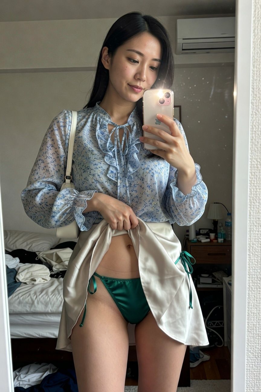 【スマホ流出風】彼女のフォルダに眠る「秘密の自撮り」暴露ファイル 〜密室での鏡越しルームスナップ風画像集〜 画像4