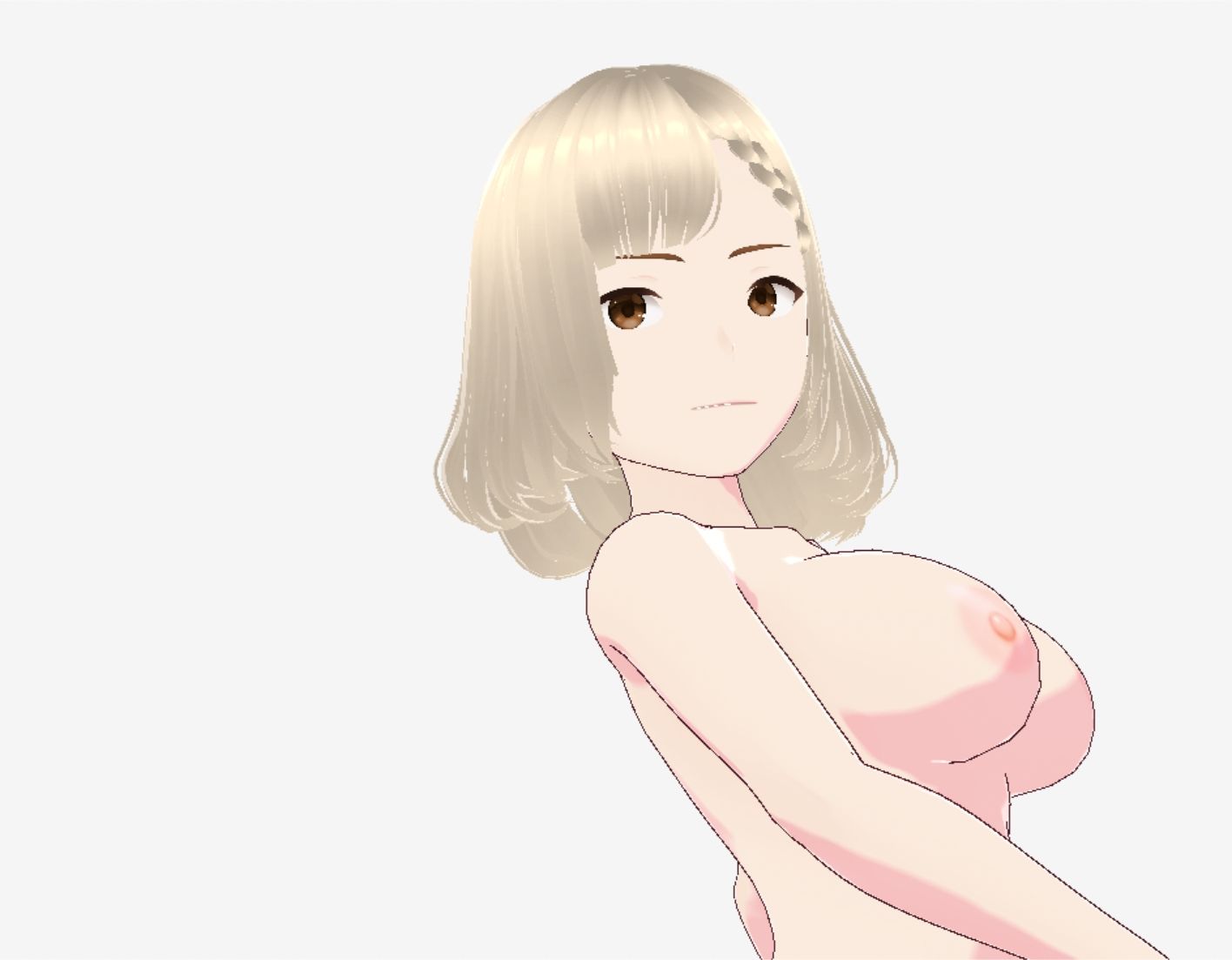 金髪の浴衣の和風美女(セリフなし 3DCGモデル イラスト集) 画像7
