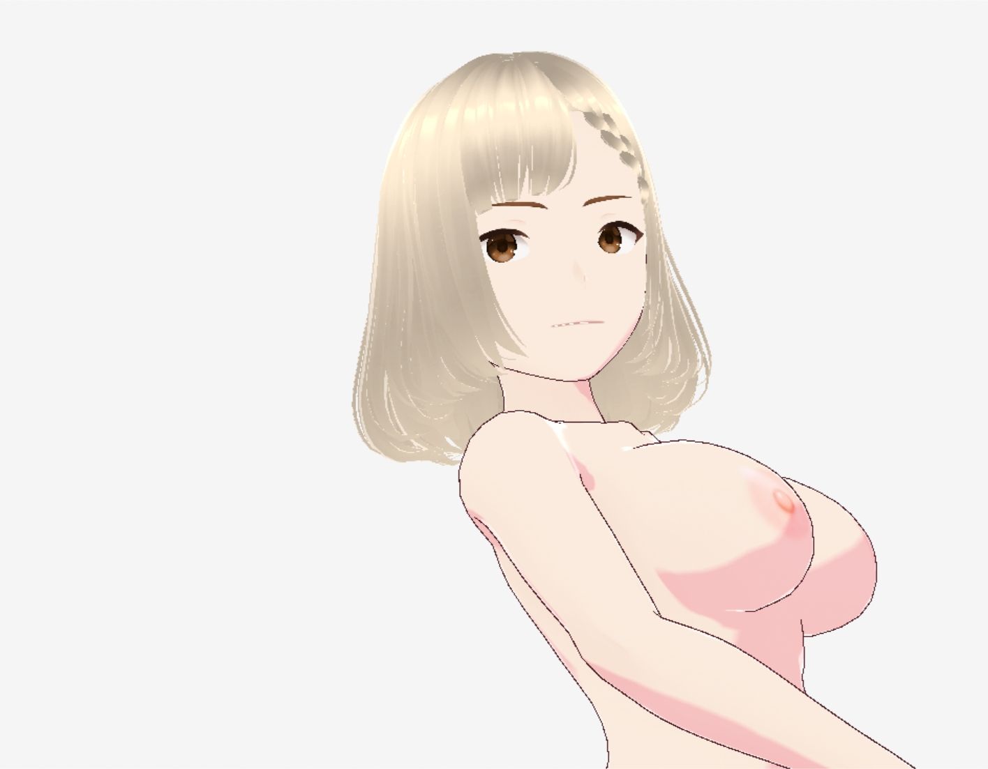 金髪の浴衣の和風美女(セリフなし 3DCGモデル イラスト集) 画像8