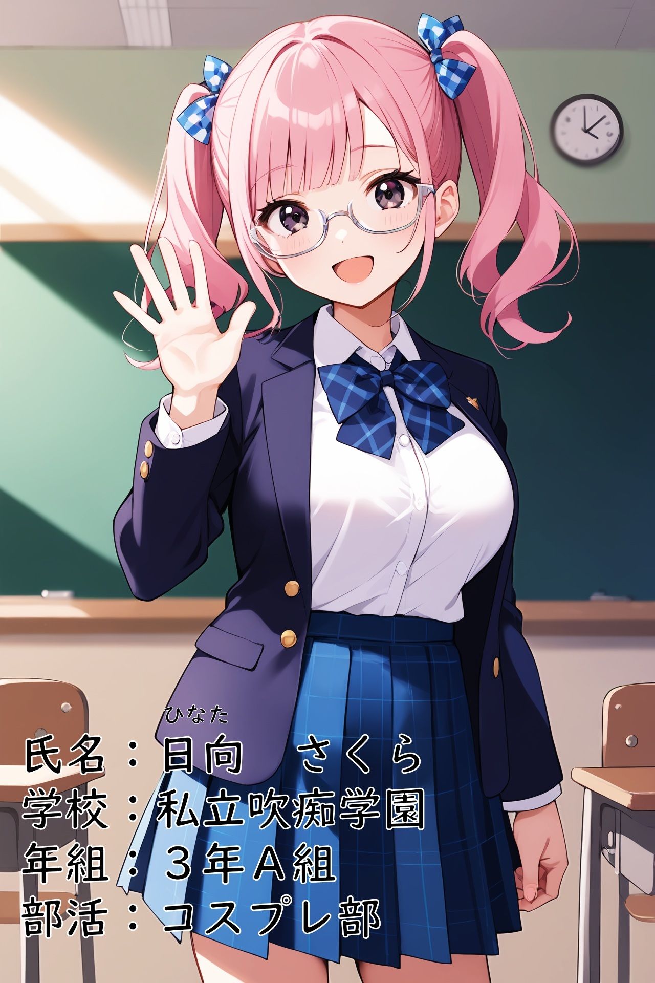 私立吹痴学園性活日記 -桃髪メガネちゃん フェラチオ編- 画像3