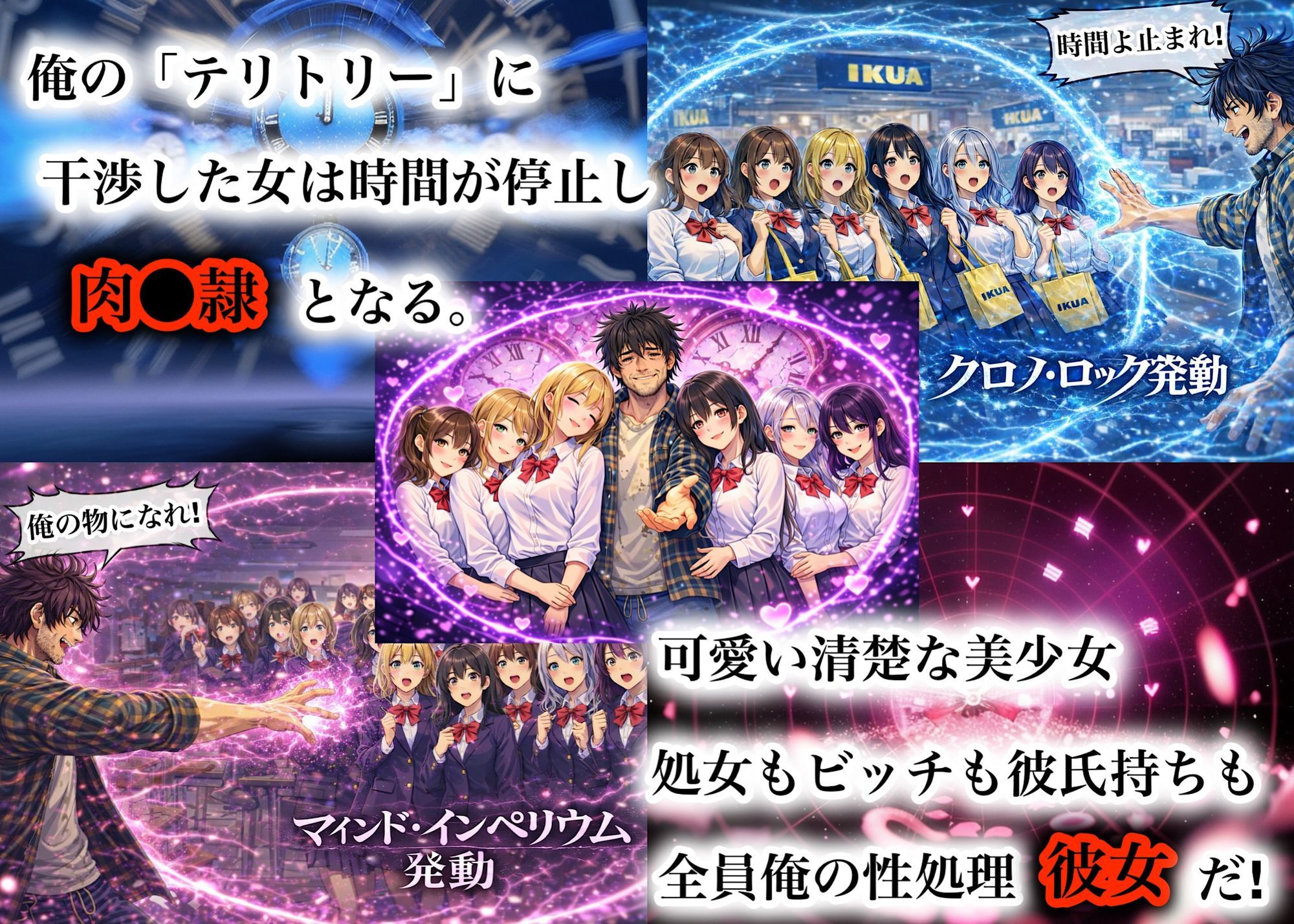 時間停止能力を手に入れた就職氷河期こどおじ、無双して令和女子校生を好き放題犯●まくる！-テリトリー展開！『惚姦愛嬲』- 画像3