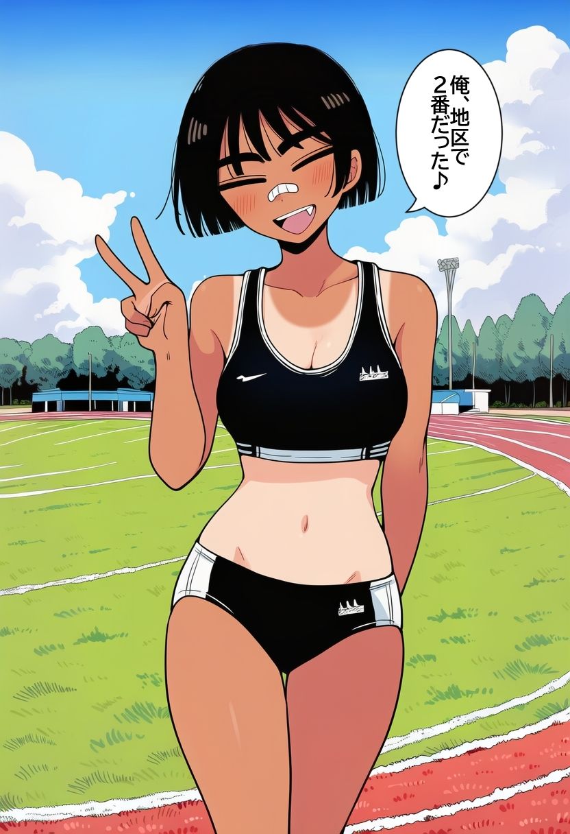 ボーイッシュ褐色陸上女子に無責任中出ししまくって孕ませるまで。 画像3