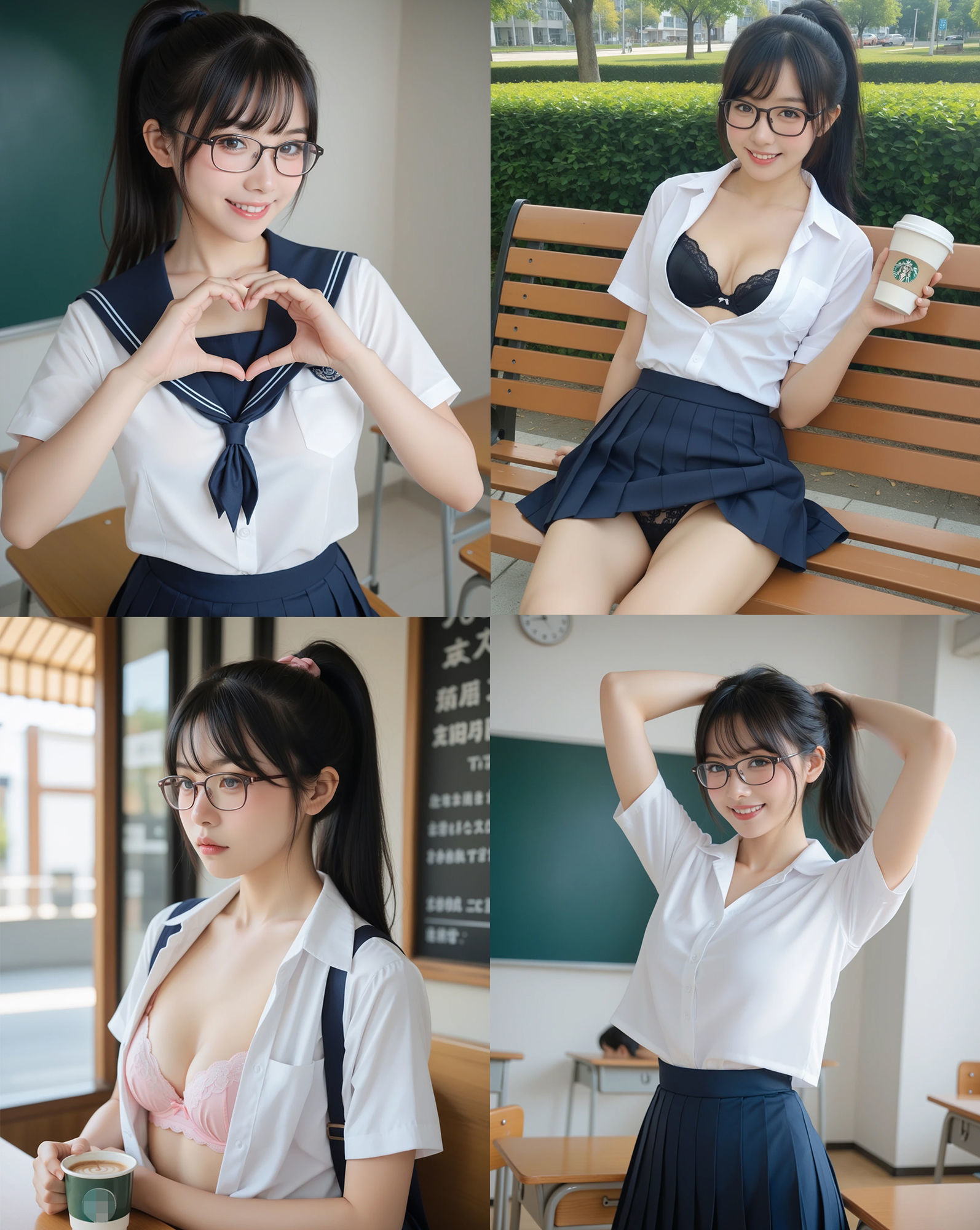 文化系美女 エッチなAI写真集 Vol.1 サンプル画像 2