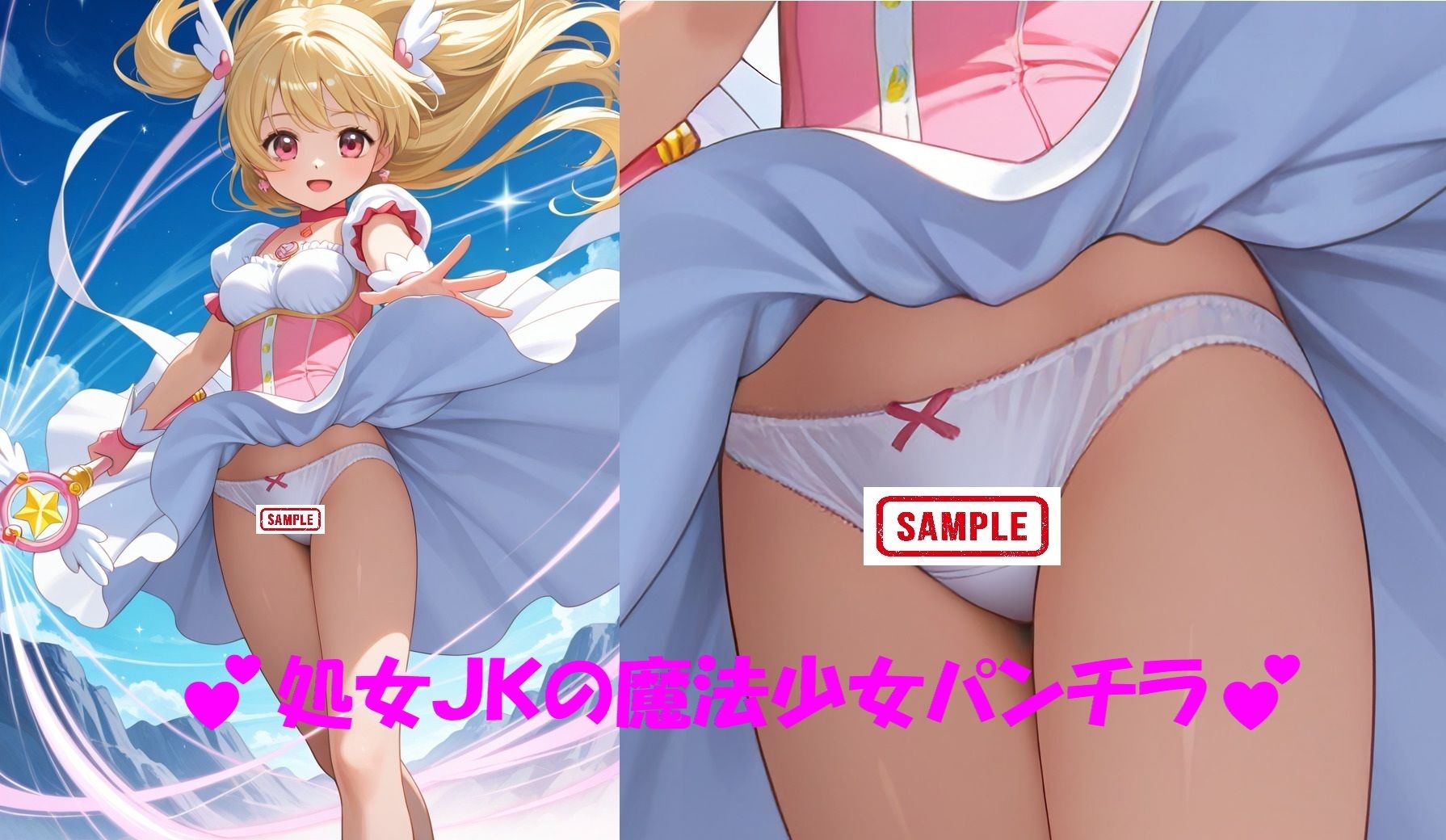 パンチラJKが魔法少女に変身★オナニーでイクぅ！ サンプル画像 2