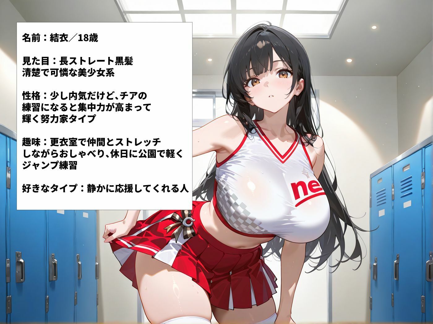 巨乳チアガール部員3人とあまあまなラブラブセックス 画像1