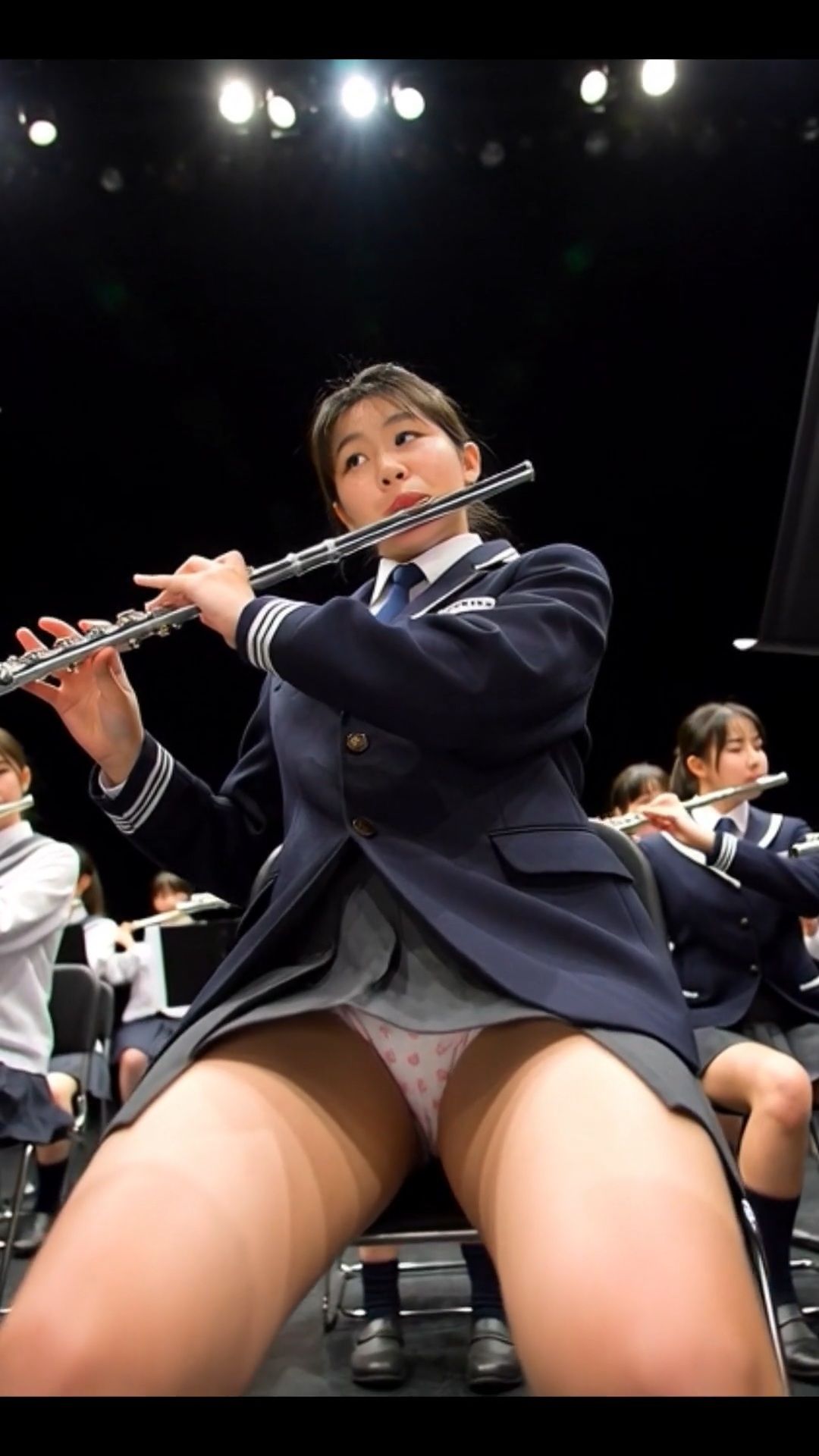 JK ローアングルカメラ 盗撮 パンチラ 逆さ撮り 階段 ブラチラ 女子学生 制服 かわいい 画像5