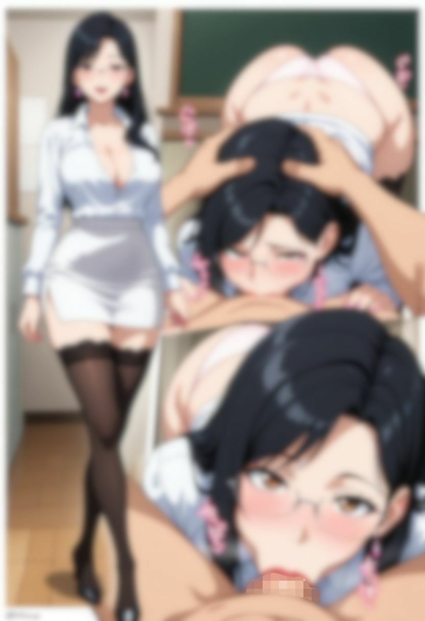 色白女教師のパンティ×ニーソックス。エッチ付き。 画像1