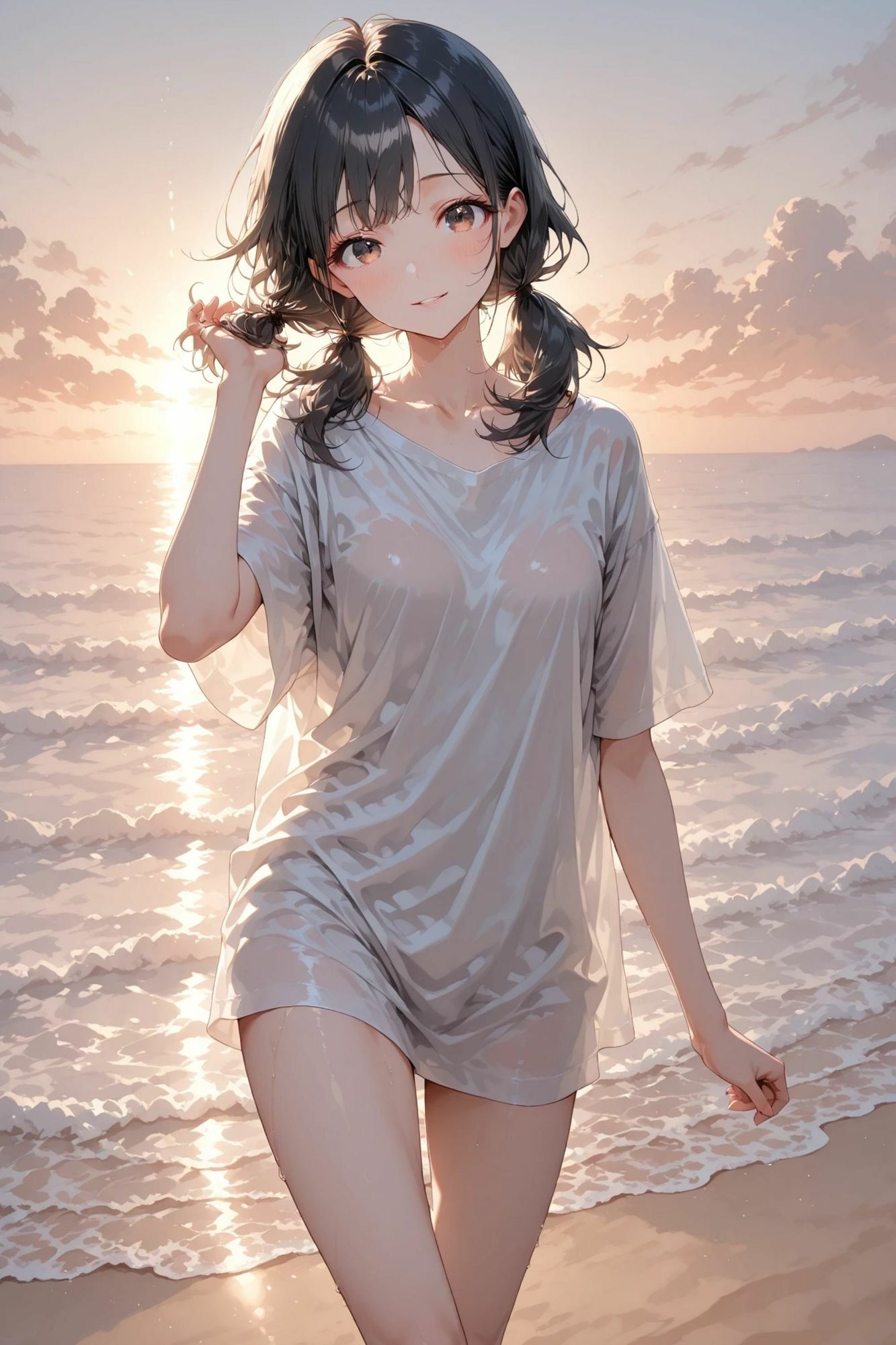 陽菜 collection - Sandy beach -【海辺ヌードイラスト集】 サンプル画像 2