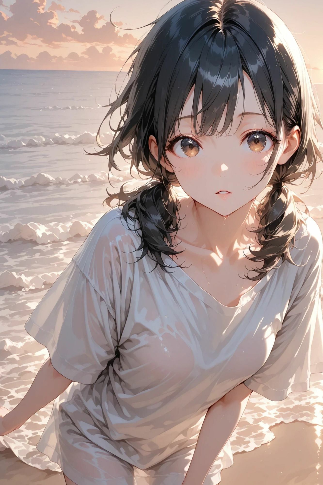 陽菜 collection - Sandy beach -【海辺ヌードイラスト集】 サンプル画像 3