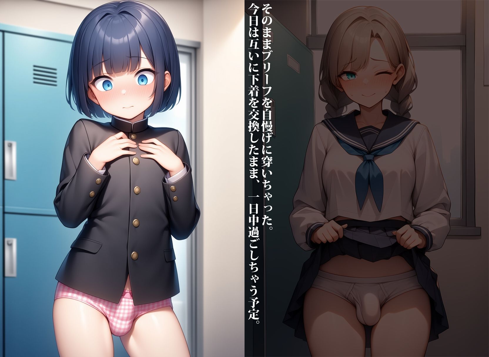サンプル-フタナリの恋人に迫られて精液もオシッコも漏らしちゃう男の娘 - サンプル画像