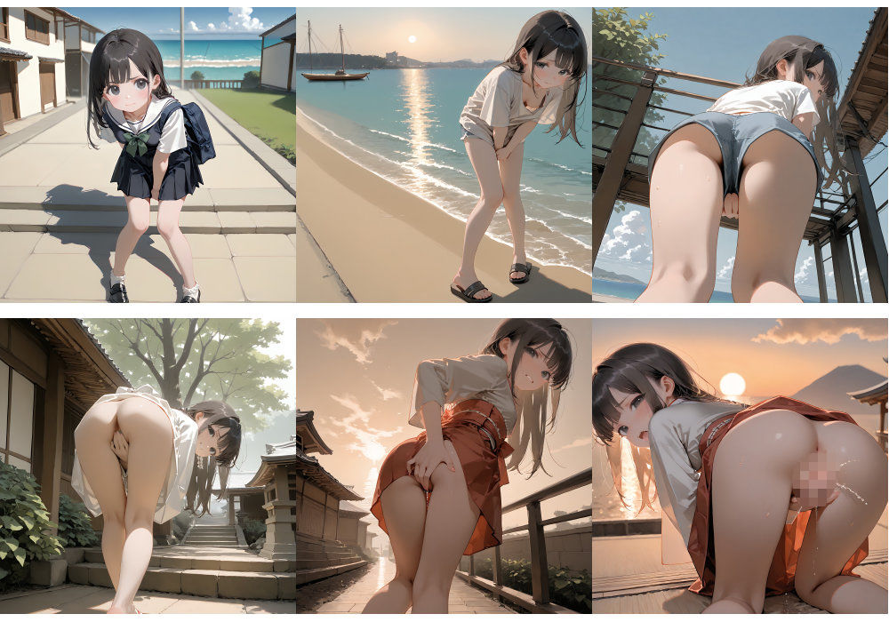 瀬戸内おもらし紀行 〜ノスタルジックな坂道で決壊する秘密の絶頂【放尿 × （ひかがみ＋極尻）】全500枚収録〜 画像2