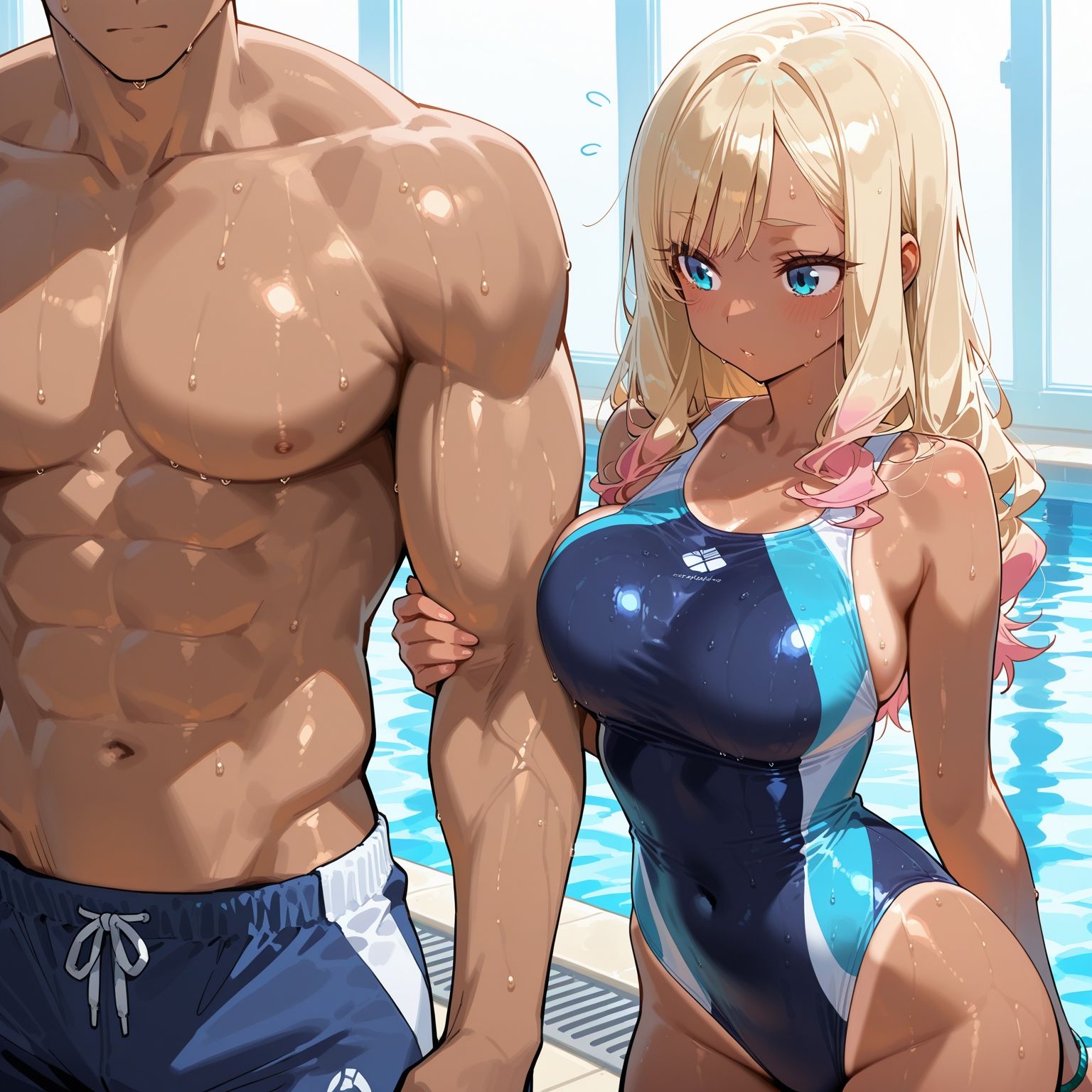 性春学園〜No.3黒ギャルスク水〜コーチに溺れる濡れ透け着衣ハメH