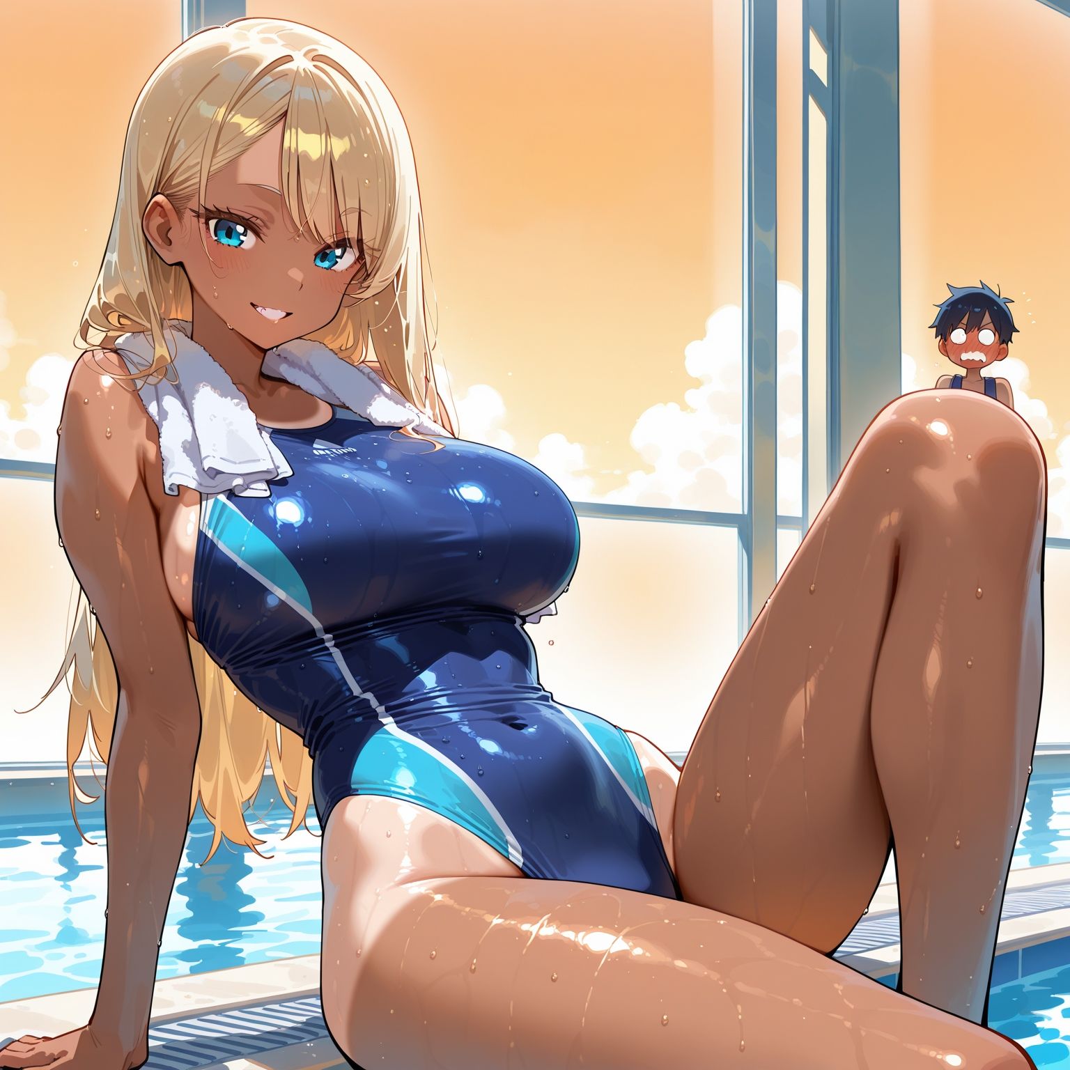 性春学園〜No.3黒ギャルスク水〜コーチに溺れる濡れ透け着衣ハメH