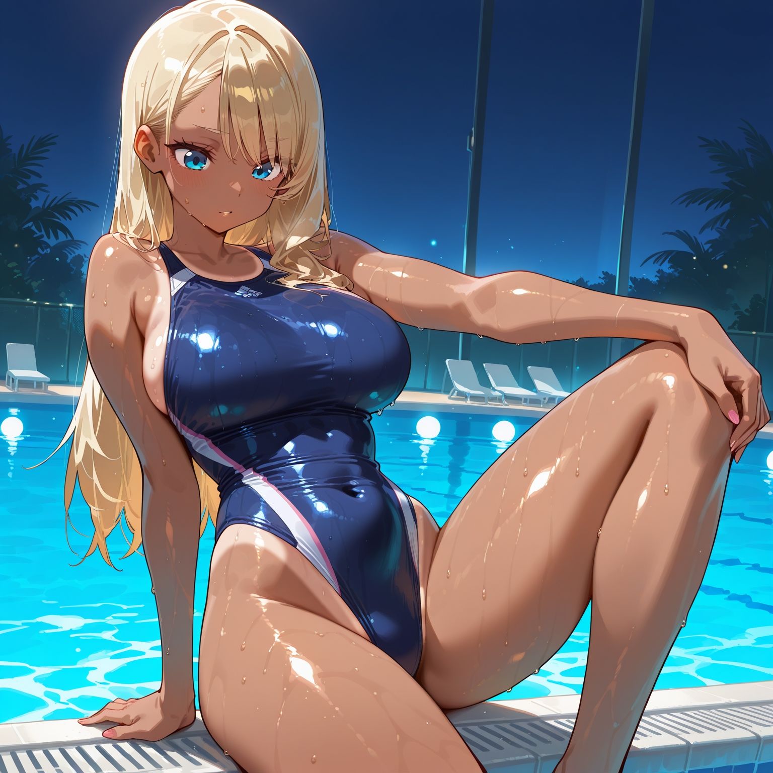 性春学園〜No.3黒ギャルスク水〜コーチに溺れる濡れ透け着衣ハメH