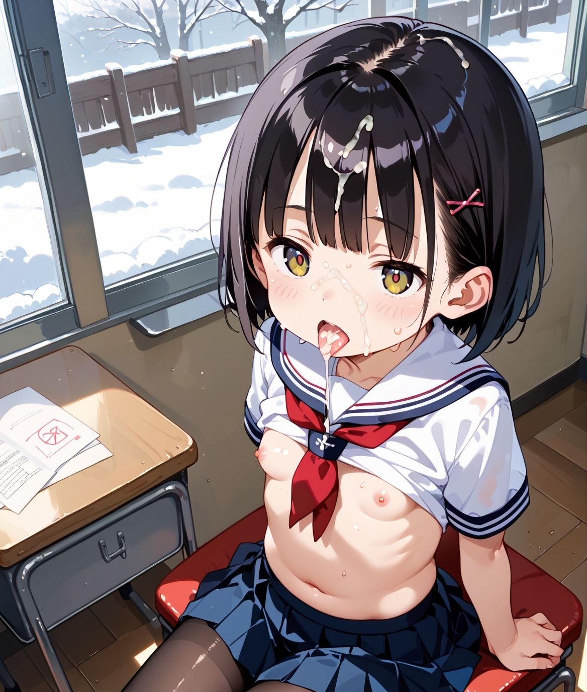 冬の教室で貧乳少女と居残り中出しセックスパート110